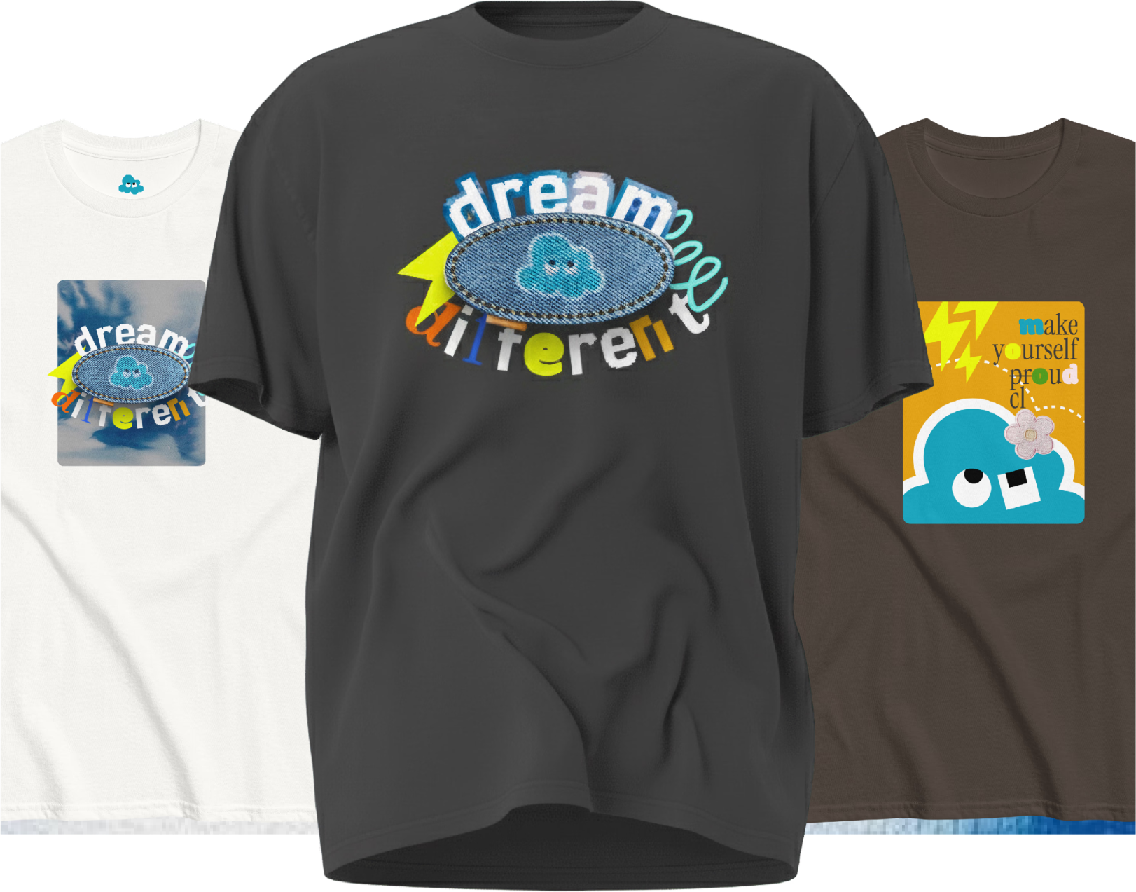 Cloudyo tees stacked