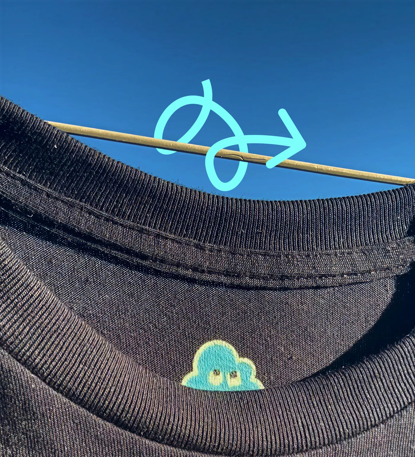 Fabric detail, Cloudyo t-shirt